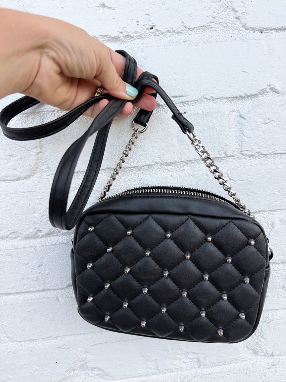 Rebecca Minkoff Black Quilted Studded Crossbody Bag